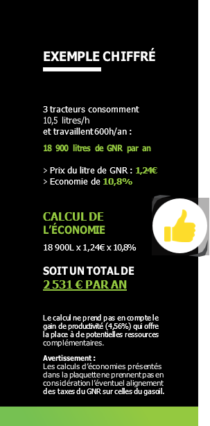 additif diesel baisse GNR consommation carburant