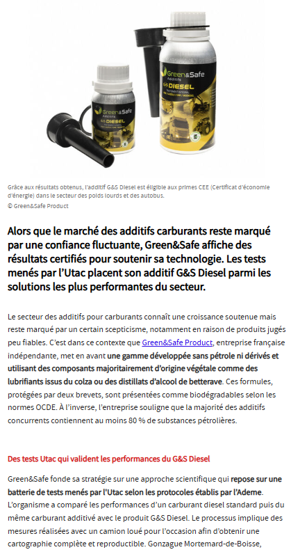 article presse magazine additif carburant diesel adblue essence